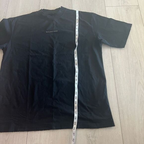 BALENCIAGA unisex black distress shirt size m - Picture 2 of 14